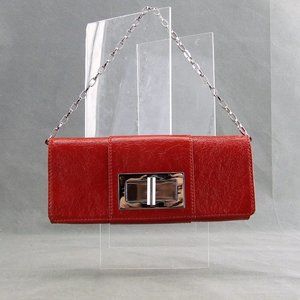 Banana Republic Leather Red Clutch or Shoulder Bag Purse